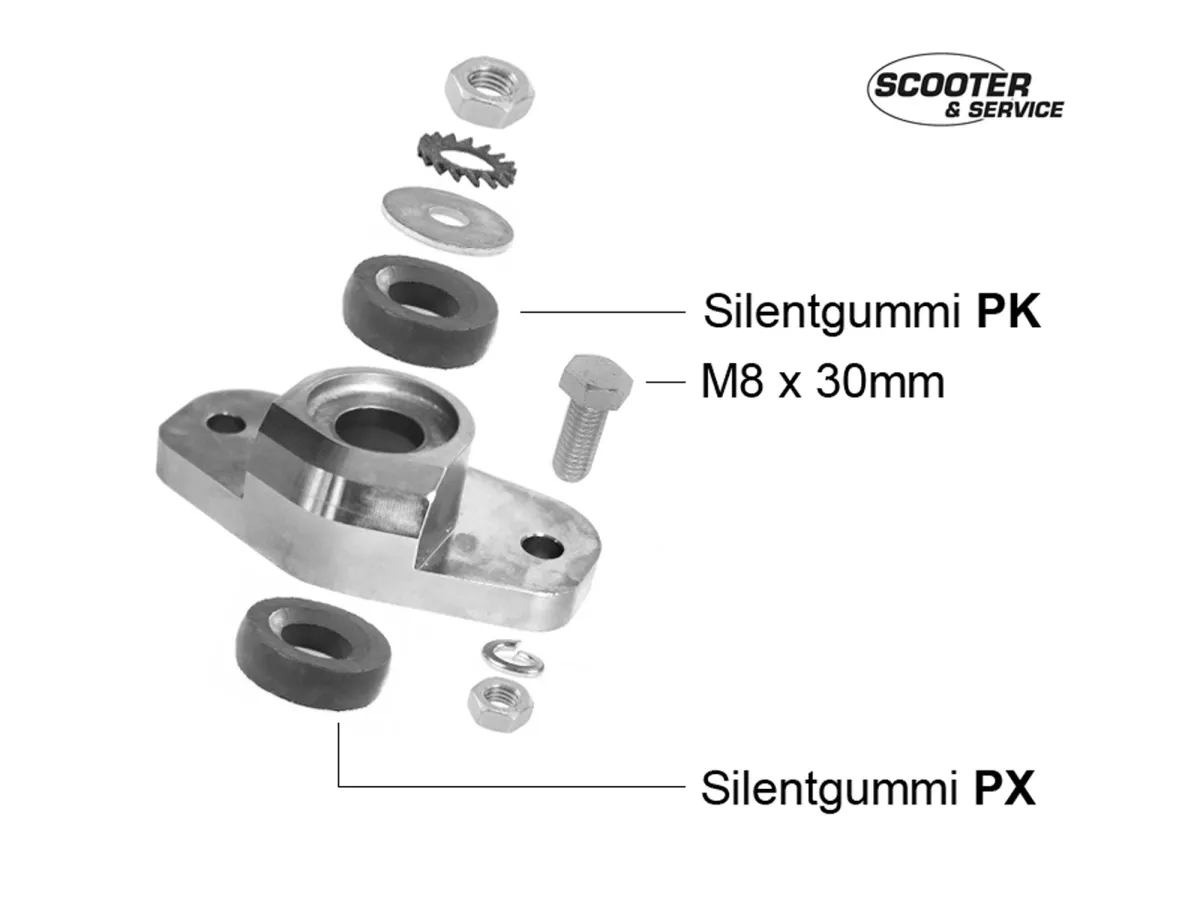 Front shock absorber adapter -SCOOTER & SERVICE for BGM PRO Sport/Competition - Vespa PX (-15mm) - used for lowering front fork