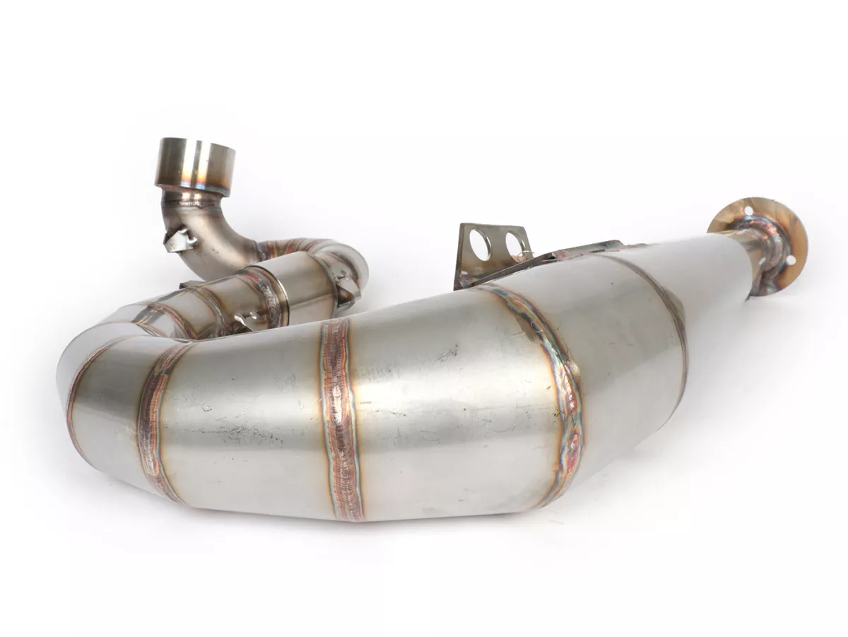Knalpot -Skuter & Servis Newline tangan kiri Senyap (tanpa peredam) - Vespa PX200 - baja tahan karat