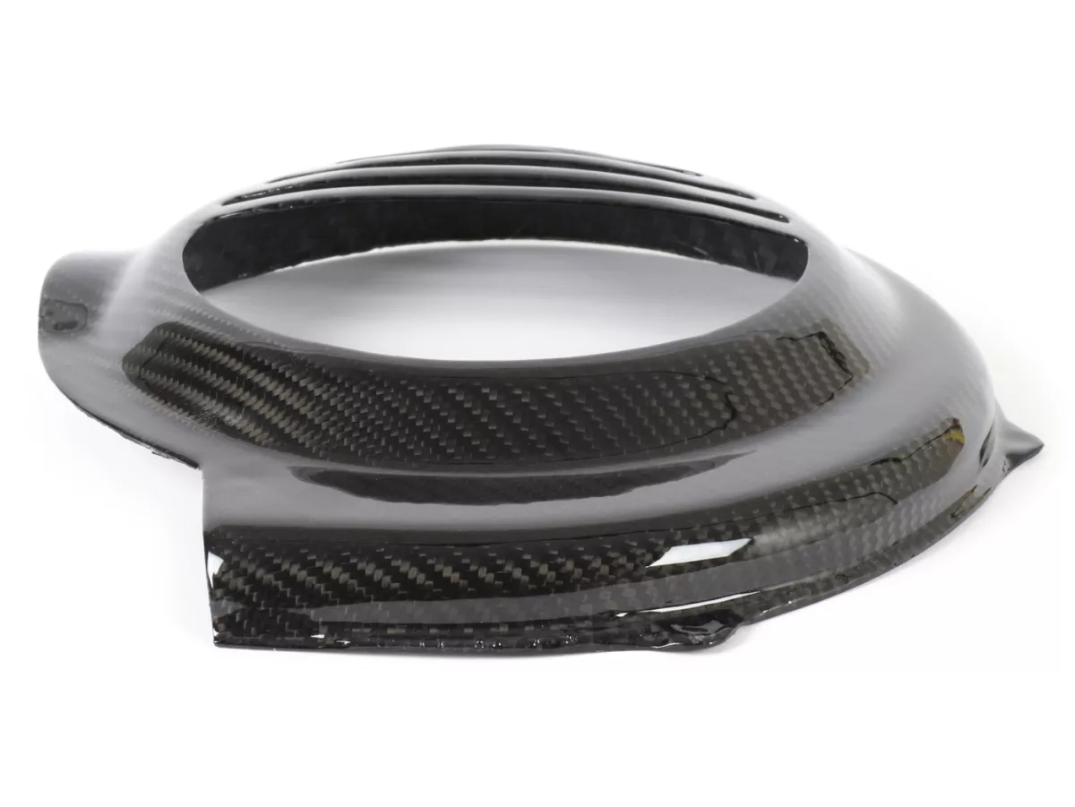 Ventilatorwieldeksel -TOMAS COMPOSITI, echt carbon standaard- Vespa PX80, PX125, PX150, PX200 - alleen modellen met kickstarter