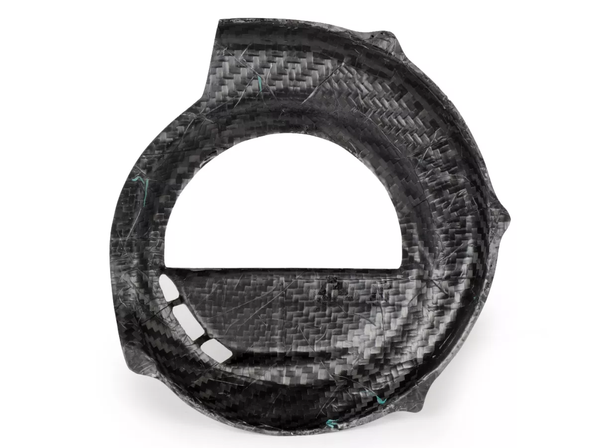 Flywheel cover -TOMAS COMPOSITI, real carbon Race- Vespa PX80, PX125, PX150, PX200 - models only kickstarter