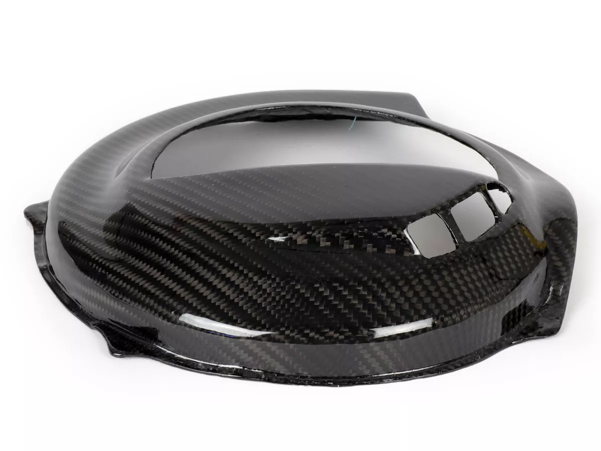 Flywheel cover -TOMAS COMPOSITI, real carbon Race- Vespa PX80, PX125, PX150, PX200 - models only kickstarter
