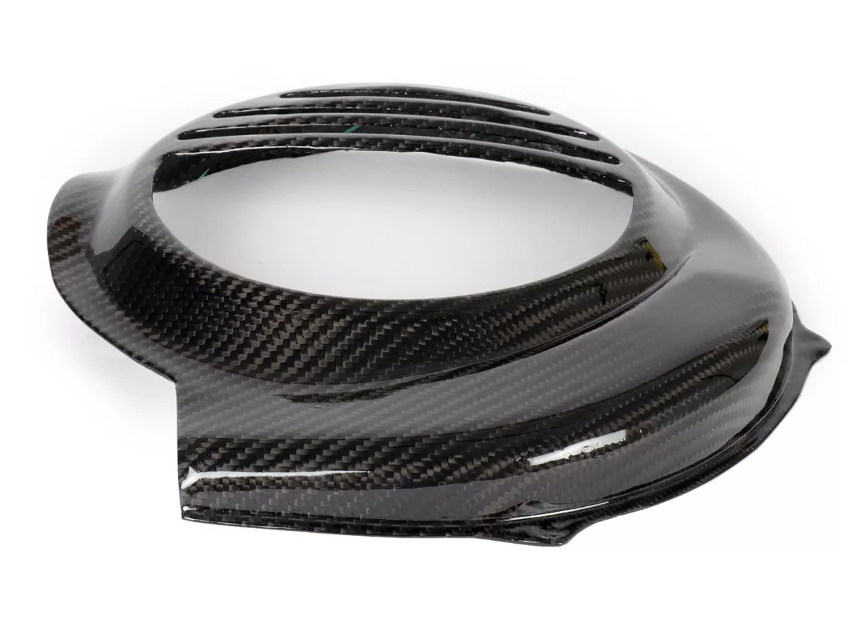 Flywheel cover -TOMAS COMPOSITI, genuine carbon Standard- Vespa PX80, PX125, PX150, PX200 - models with E-Starter