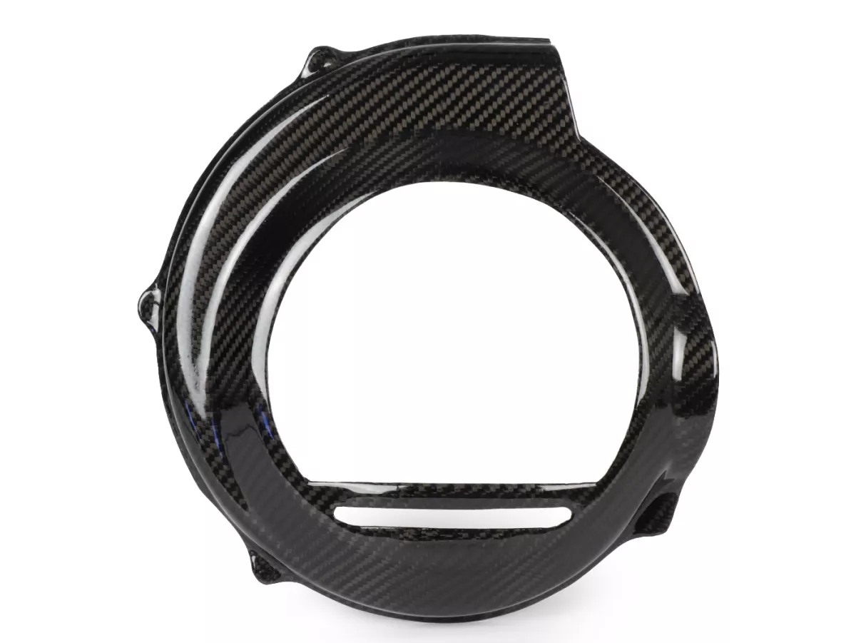 Enjoliveur de roue de ventilateur -TOMAS COMPOSITI, carbone véritable 'open'- Vespa PX80, PX125, PX150, PX200 - modèles seulement kickstarter