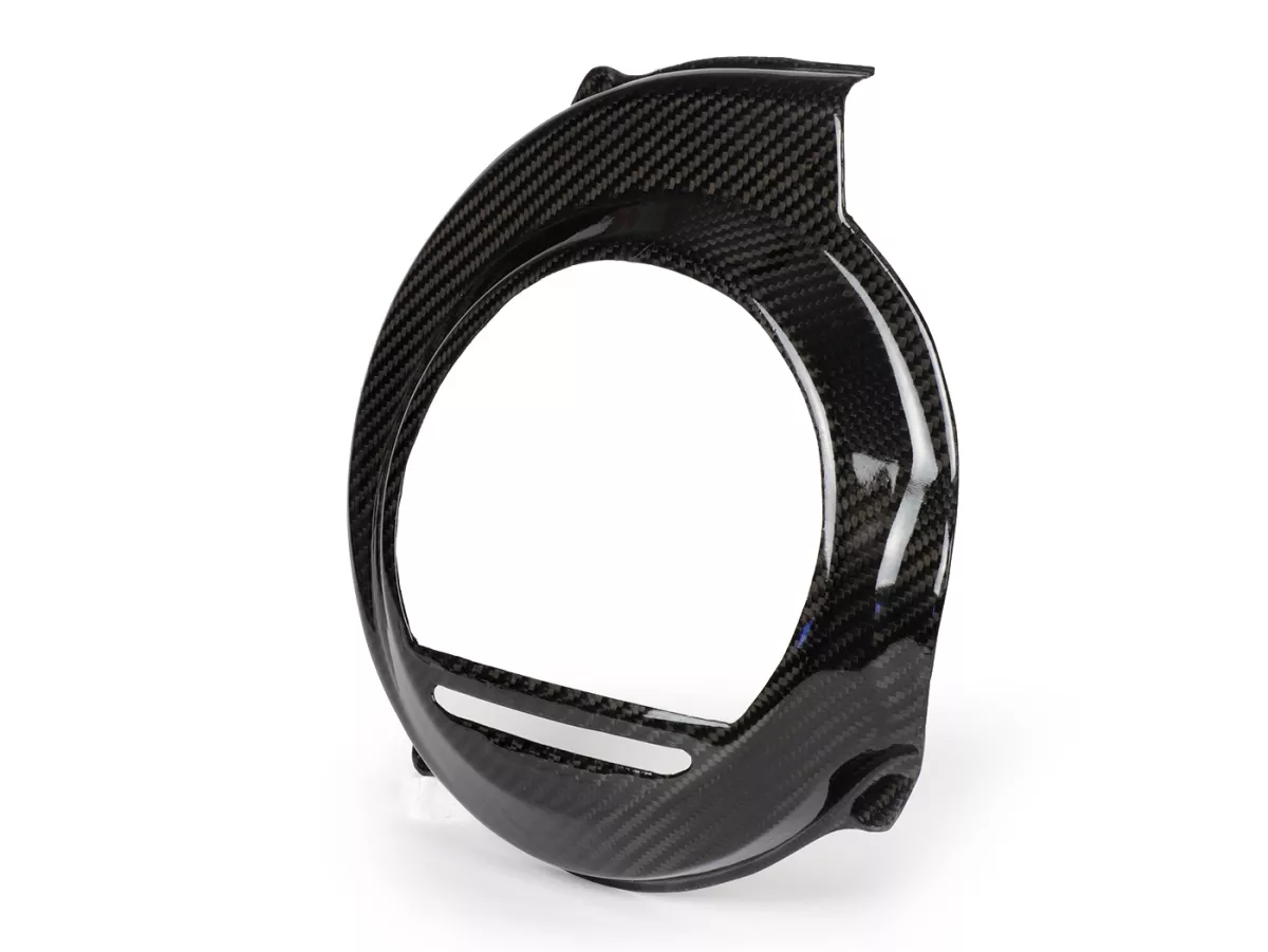 Enjoliveur de roue de ventilateur -TOMAS COMPOSITI, carbone véritable 'open'- Vespa PX80, PX125, PX150, PX200 - modèles seulement kickstarter