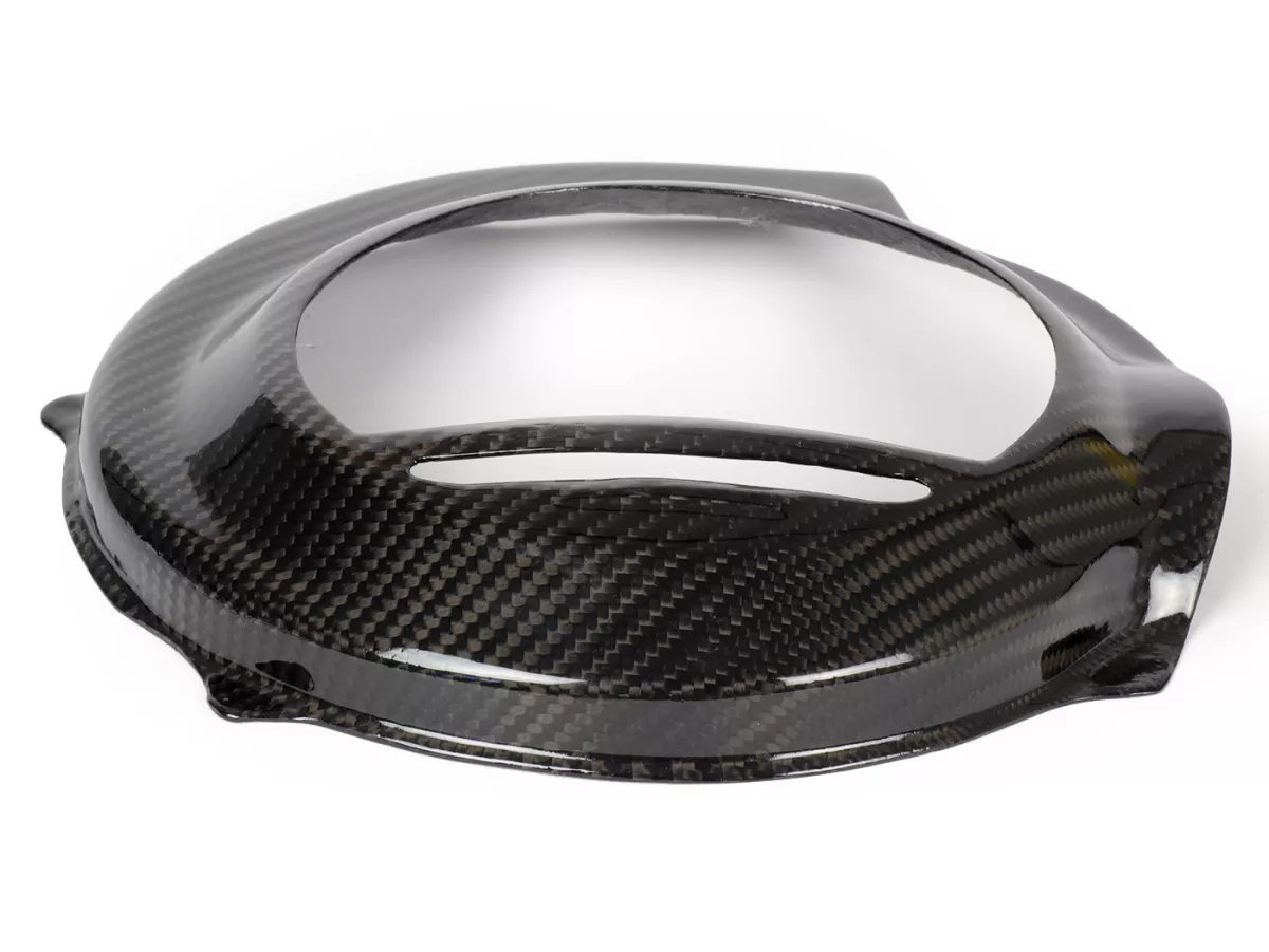 Enjoliveur de roue de ventilateur -TOMAS COMPOSITI, carbone véritable 'open'- Vespa PX80, PX125, PX150, PX200 - modèles seulement kickstarter