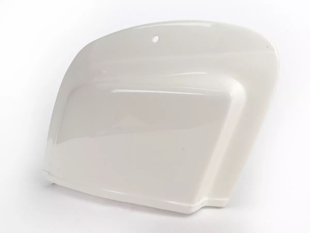Zijklep rechts -TOMAS COMPOSITI, GRP voor Quattrini M200- Vespa V50 (V5A1T vanaf nr. 92877), V50 S (V5SA1T vanaf nr. 15325), V90 (vanaf nr. 22234), SS50, SS90, PV125, ET3 - met knevelslot