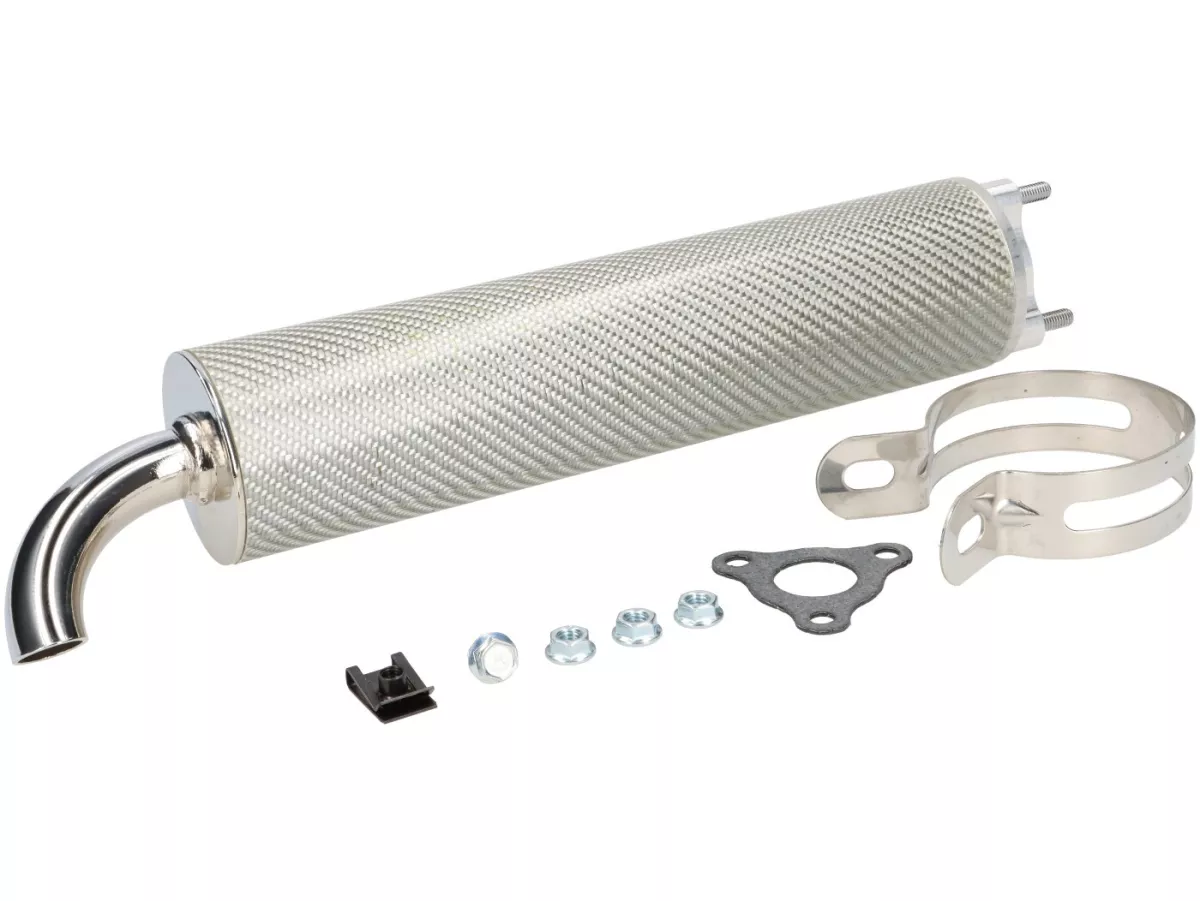 Silenziatore posteriore -TECNIGAS 3 fori Next R, RS- Argento carbonio