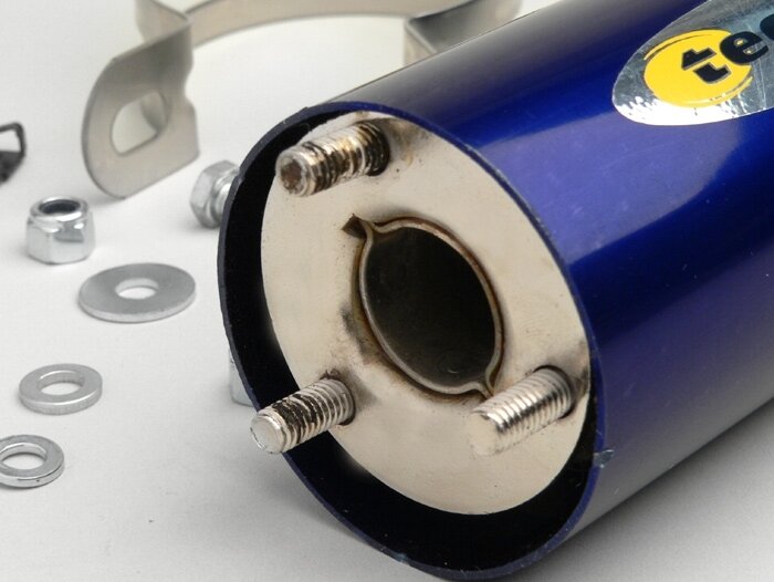 Silenziatore posteriore -TECNIGAS 3 fori- Next, TEK - Blu