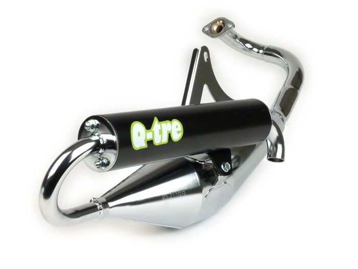 Knalpot -TECNIGAS Q-TRE Chrome- Minarelli 50 cm (horizontal)
