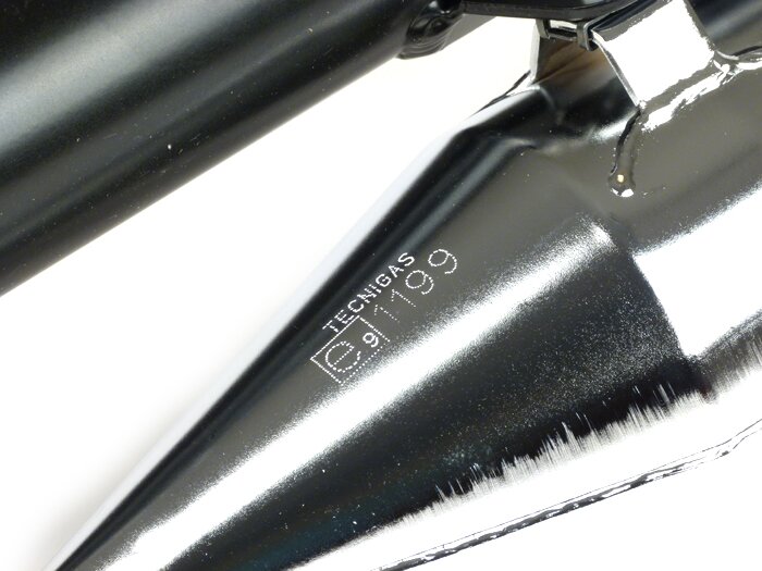 Knalpot -TECNIGAS Q-TRE Chrome- Minarelli 50 cm (horizontal)