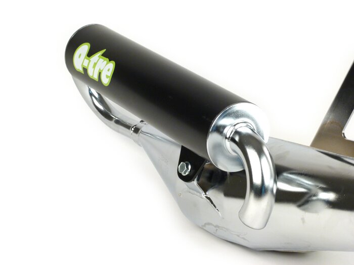 Knalpot -TECNIGAS Q-TRE Chrome- Minarelli 50 cm (horizontal)