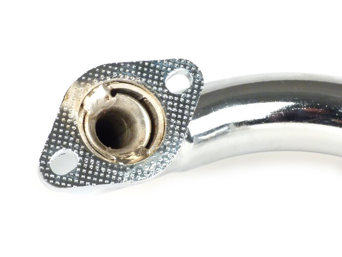 Knalpot -TECNIGAS Q-TRE Chrome- Minarelli 50 cm (horizontal)