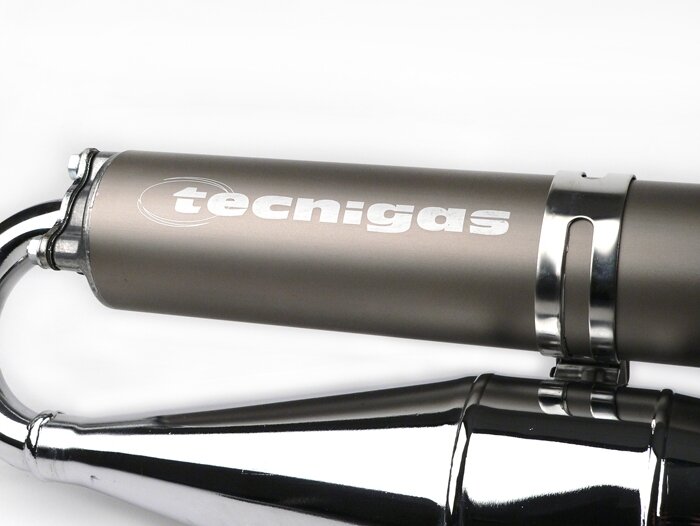 Knalpot -TECNIGAS Next-R Chrome- Italjet Formula 50 ccm (Morini), Benelli 491 (Morini), TGB Bull&t DT