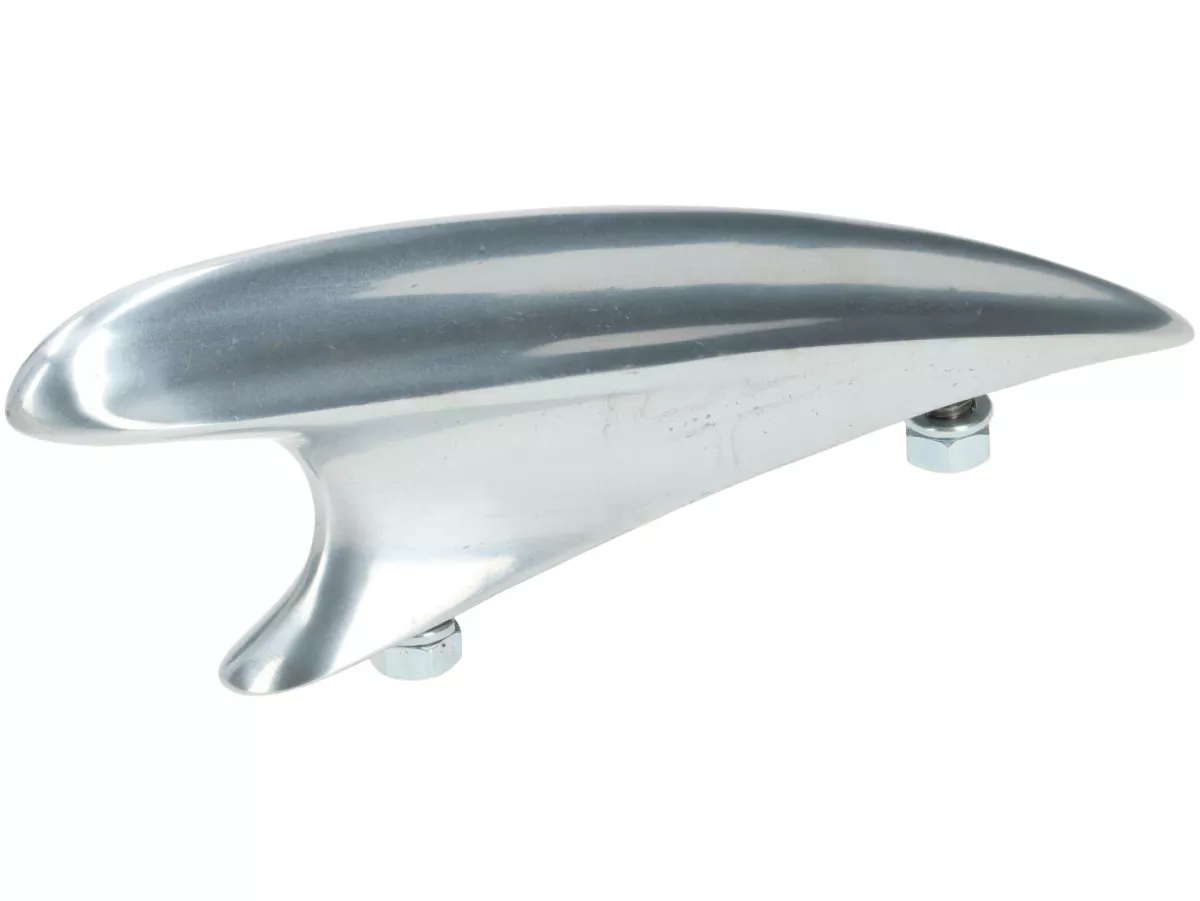Mudguard crest -MAURO PASCOLI- Vespa VL, VB, GS150 / GS3 (VS1T-VS5T, 0059310) - Aluminium, 60mm hole distance