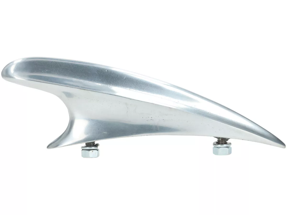 Mudguard crest -MAURO PASCOLI- Vespa VL, VB, GS150 / GS3 (VS1T-VS5T, 0059310) - Aluminium, 60mm hole distance