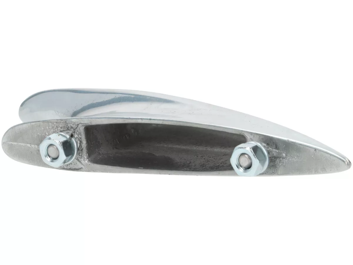 Mudguard crest -MAURO PASCOLI- Vespa VL, VB, GS150 / GS3 (VS1T-VS5T, 0059310) - Aluminium, 60mm hole distance