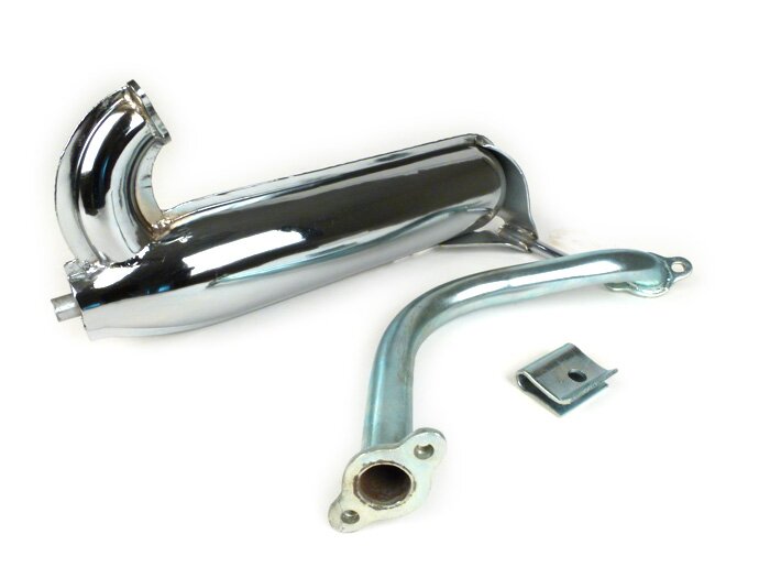 Escape -GPS Tipo SS50/SS90 Banana- Vespa PV125, ET3 - Cromado (sin logo)