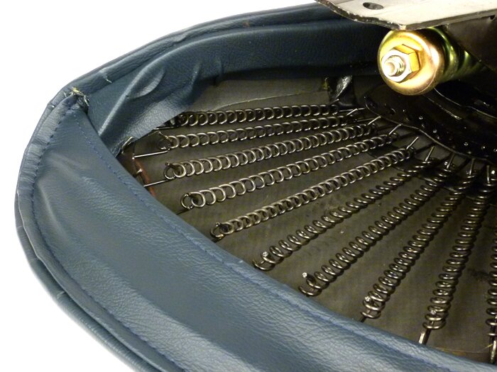 Sella -QUALITÀ OEM, posteriore- Vespa Largeframe - con rivetti laterali - Blu