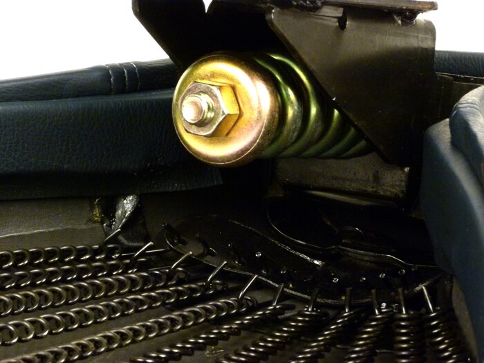 Sella -QUALITÀ OEM, posteriore- Vespa Largeframe - con rivetti laterali - Blu