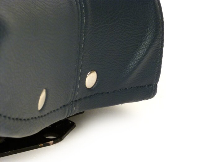 Sella -QUALITÀ OEM, posteriore- Vespa Largeframe - con rivetti laterali - Blu