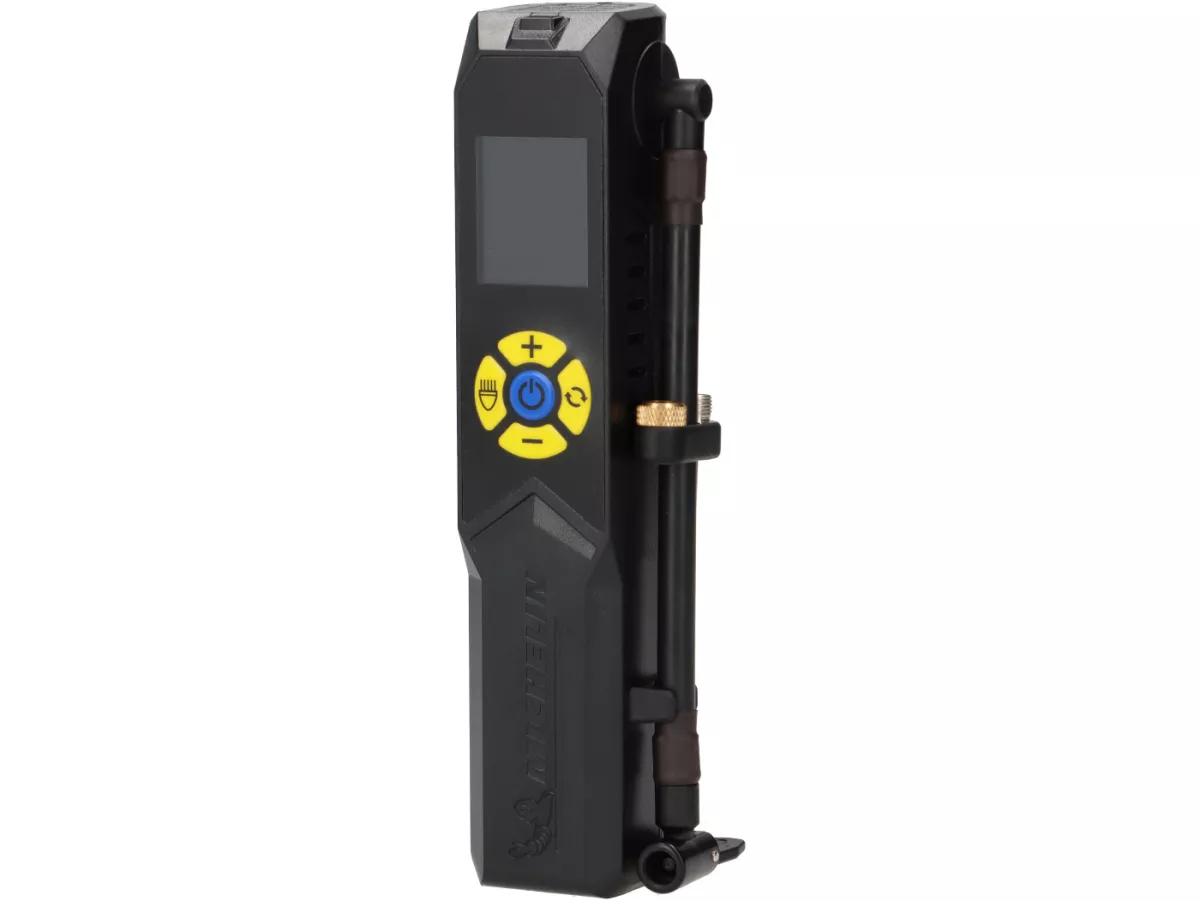 Mini compresor a pilas / compresor de aire con manómetro digital -hasta 10 bar -MICHELIN- para scooters, patinetes, bicicletas, ciclomotores, coches