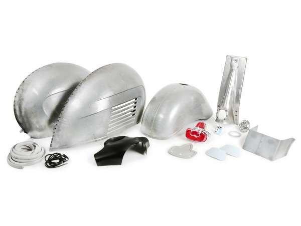 Frame kit -PREMIUM- conversie Vespa PX naar VBB/GS160 look - geolied plaatwerk - incl. set zijafdekkingen, spatborden, cascade, achterlicht, balhoofddeksel (voor schelp snelheidsmeter)