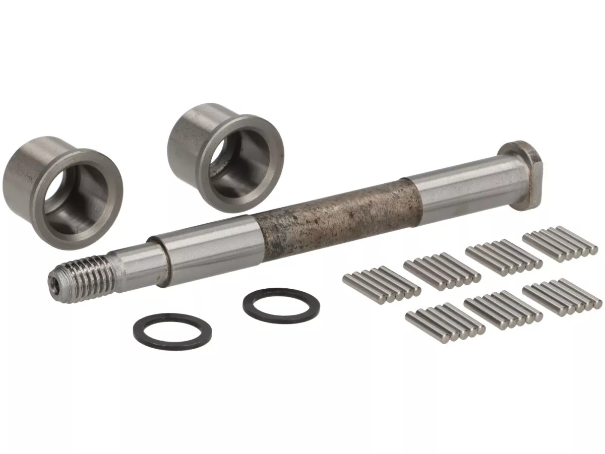 Set bantalan lengan ayun termasuk poros bantalan lengan ayun -DIBUAT DI ITALIA- Rangka Lebar Vespa (1948-1953) V1-15, V30-33, VU, ACMA, Hoffmann A / B