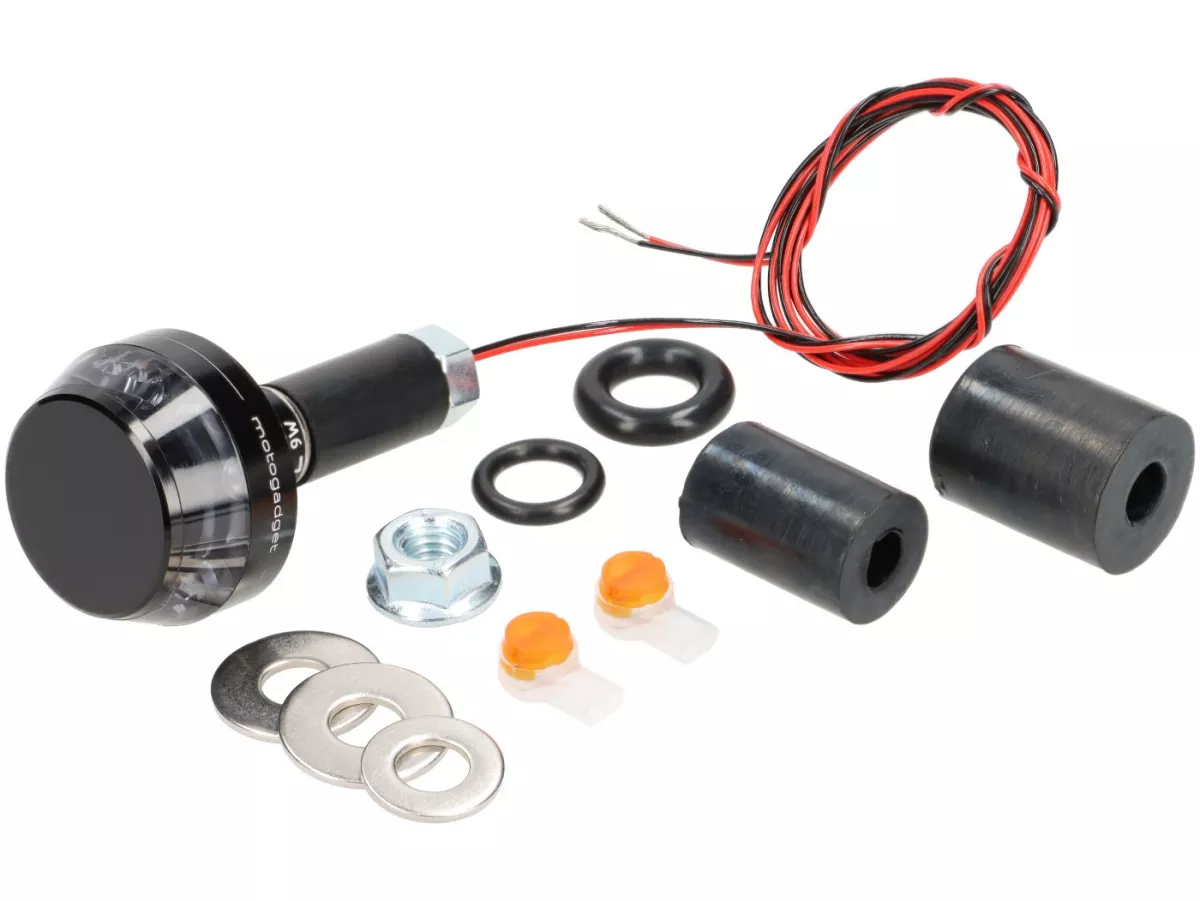 Indicator black tinted -MOTOGADGET handlebar end indicator- m.blaze disc - black anodised - lhs