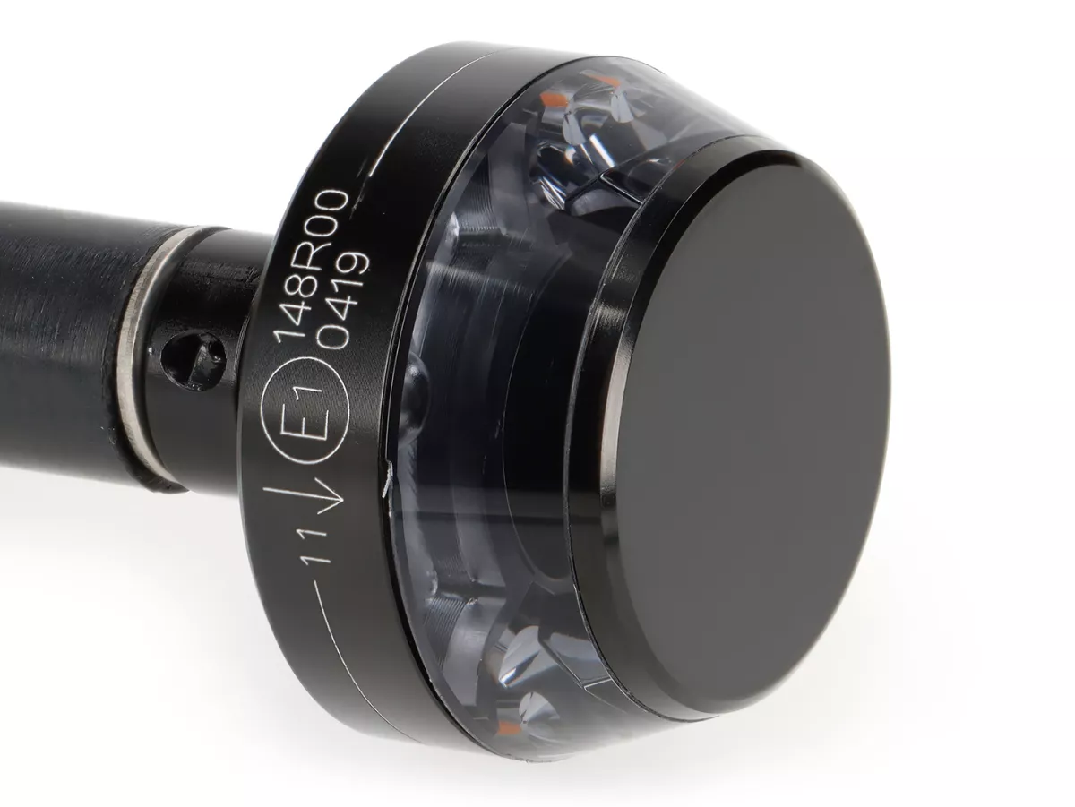 Indicator black tinted -MOTOGADGET handlebar end indicator- m.blaze disc - black anodised - lhs