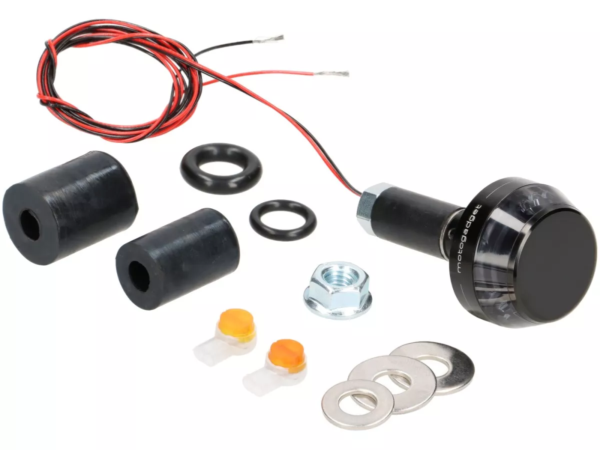 Indicator black tinted -MOTOGADGET handlebar end indicator- m.blaze disc - black anodised - rhs