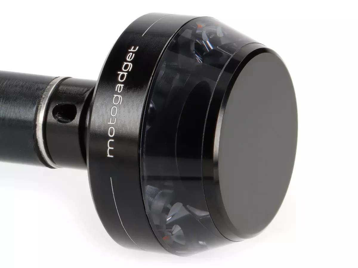 Indicator black tinted -MOTOGADGET handlebar end indicator- m.blaze disc - black anodised - rhs