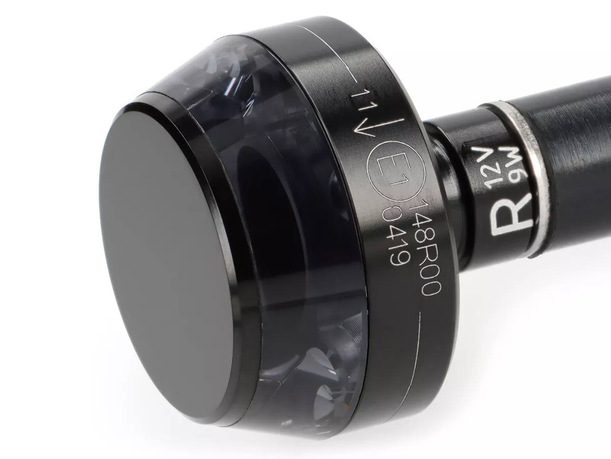 Indicator black tinted -MOTOGADGET handlebar end indicator- m.blaze disc - black anodised - rhs