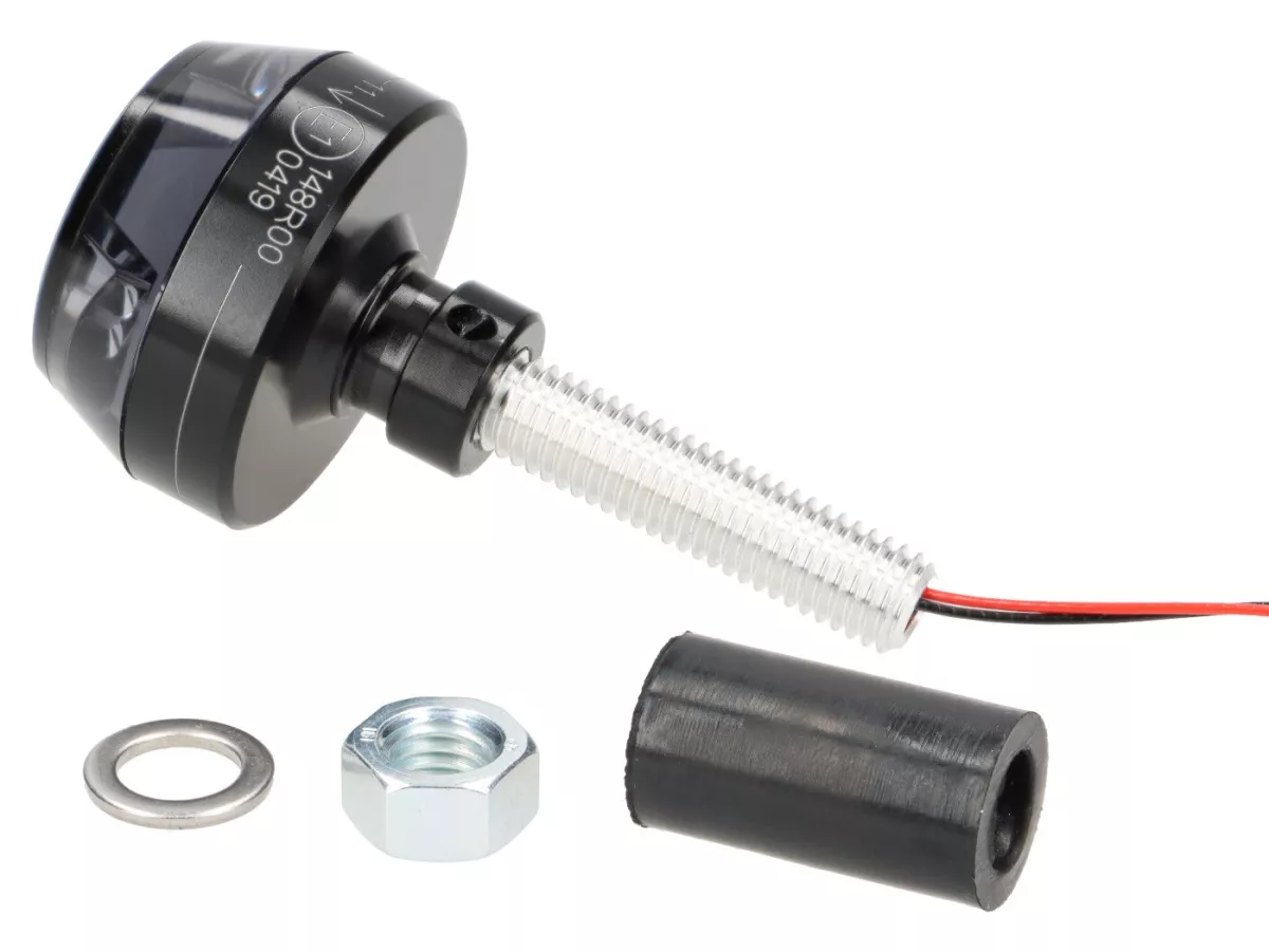 Indicator black tinted -MOTOGADGET handlebar end indicator- m.blaze disc - black anodised - rhs