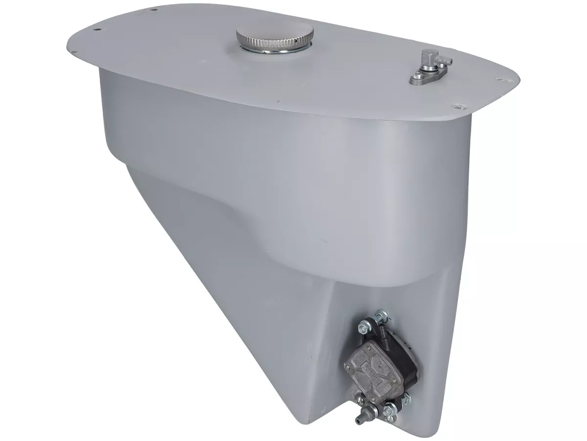 Tank -PLC CORSE XXL 9.8L, GRP- Vespa PX/PX old, Sprint, GT/GTR, Super, Rally och Motovespa 125-200 (externt lock)