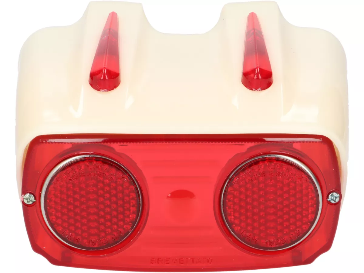 Luz trasera Catalux carcasa de plástico, cristal rojo -OEM QUALITY- Lambretta LI (series 1-2), TV (series 1-2) - incl. junta de goma al cuadro