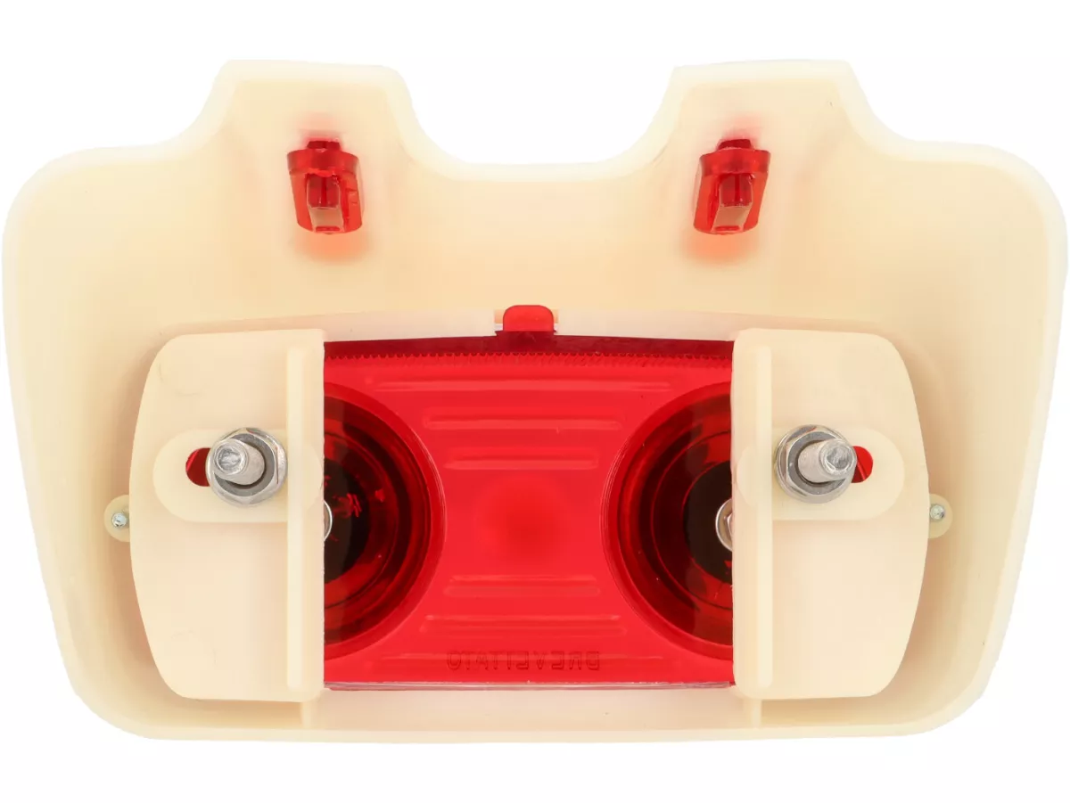 Luz trasera Catalux carcasa de plástico, cristal rojo -OEM QUALITY- Lambretta LI (series 1-2), TV (series 1-2) - incl. junta de goma al cuadro