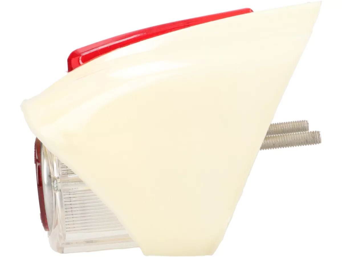 Taillight Catalux plastic housing, rear light glass white -OEM QUALITY- Lambretta LI (Series 1-2), TV (Series 1-2) - incl. sealing rubber to frame