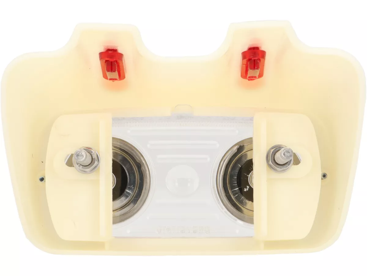 Taillight Catalux plastic housing, rear light glass white -OEM QUALITY- Lambretta LI (Series 1-2), TV (Series 1-2) - incl. sealing rubber to frame
