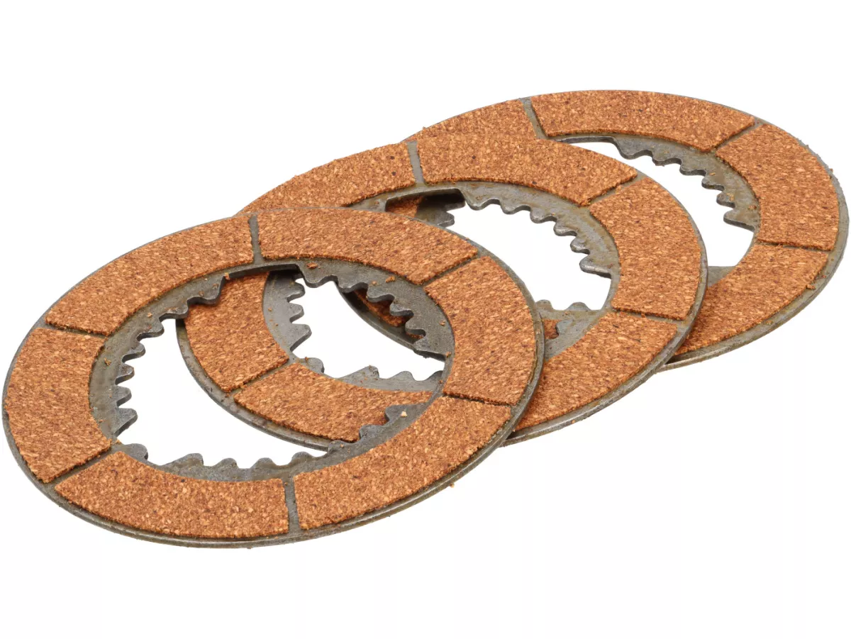 Kit disques d’embrayage garnis -QUALITÉ OEM Tricycle Bajaj, 3 disques - Bajaj FE/RE (tuk-tuk)