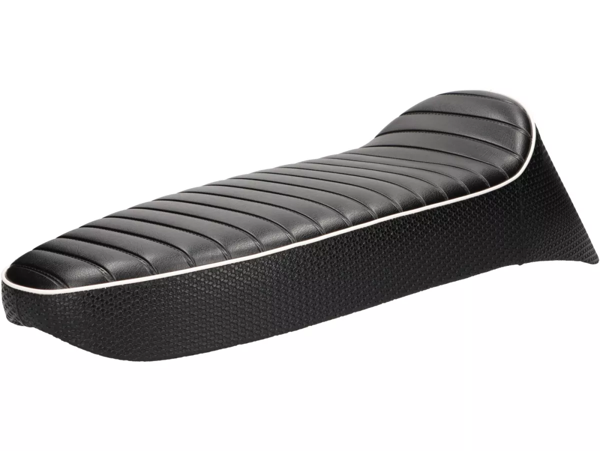 Banco de asiento -SC ANCELLOTTI V2- Vespa Sprint150 (VLB1T), TS125 (VNL3T), GT125 (VNL2T), GTR125 (VNL2T), GL150 (VLA1T), Super, VNA, VNB, VBA, VBB - también adecuado con el tipo de depósito plano en Rally 180/200, GS160, SS180 - Negro