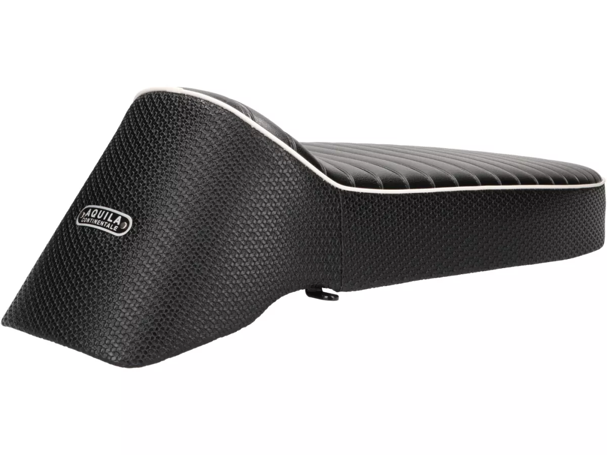 Banco de asiento -SC ANCELLOTTI V2- Vespa Sprint150 (VLB1T), TS125 (VNL3T), GT125 (VNL2T), GTR125 (VNL2T), GL150 (VLA1T), Super, VNA, VNB, VBA, VBB - también adecuado con el tipo de depósito plano en Rally 180/200, GS160, SS180 - Negro