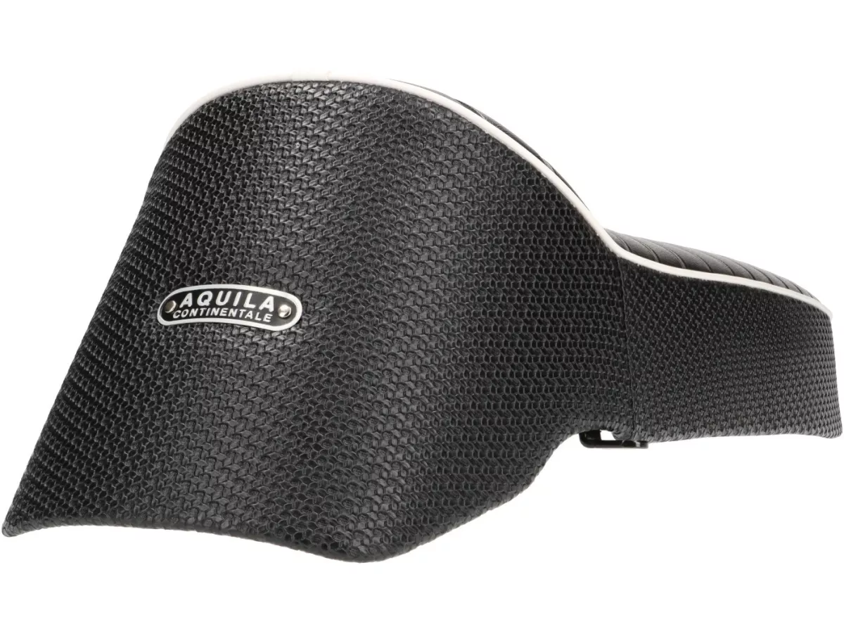 Banco de asiento -SC ANCELLOTTI V2- Vespa Sprint150 (VLB1T), TS125 (VNL3T), GT125 (VNL2T), GTR125 (VNL2T), GL150 (VLA1T), Super, VNA, VNB, VBA, VBB - también adecuado con el tipo de depósito plano en Rally 180/200, GS160, SS180 - Negro