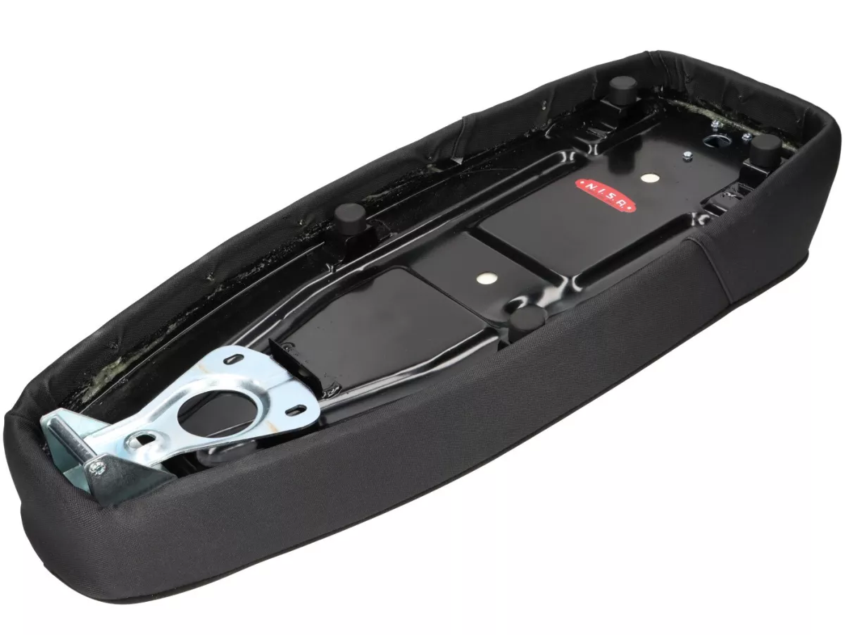 Seat bench -NISA Sport2- Vespa PX, Sprint, GT, GTR, Super, TS, GL, VNA, VBA, VNB, VBB, T4 - also suitable with flat tank type on Rally 180/200, GS160, SS180 - Black