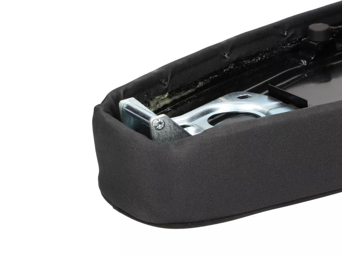 Seat bench -NISA Sport2- Vespa PX, Sprint, GT, GTR, Super, TS, GL, VNA, VBA, VNB, VBB, T4 - also suitable with flat tank type on Rally 180/200, GS160, SS180 - Black