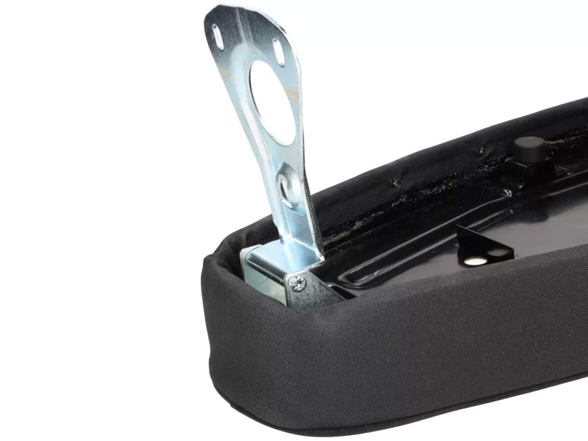 Seat bench -NISA Sport2- Vespa PX, Sprint, GT, GTR, Super, TS, GL, VNA, VBA, VNB, VBB, T4 - also suitable with flat tank type on Rally 180/200, GS160, SS180 - Black