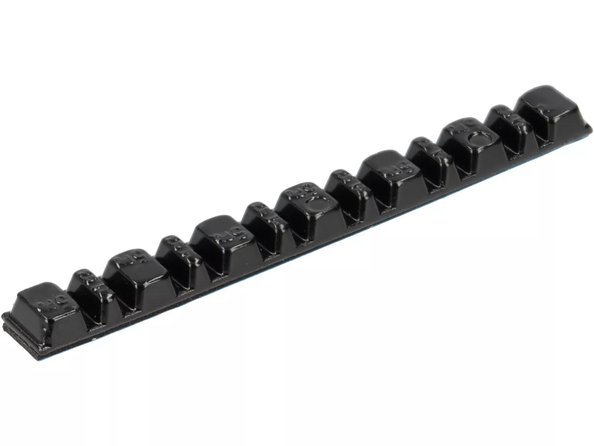Juego de contrapesos para llanta -ECON autoadhesivo- 50g (7x5g + 6x2,5g), - negro