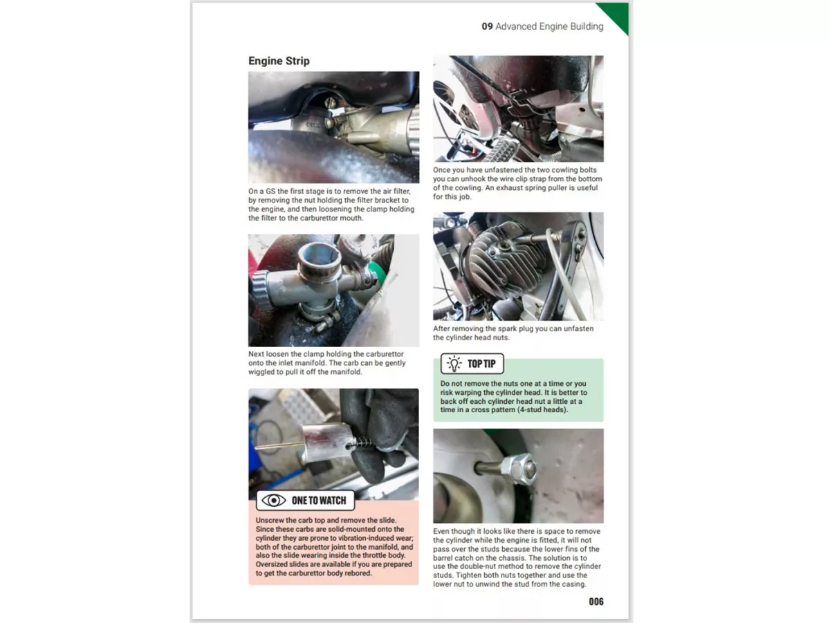 Boek -The Complete Spanner's Manual- Vespa Wideframe Engines - 212 kleurenpagina's, zachte rug - door Martin 'Sticky' Round - taal Engels