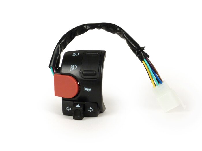 Gruppo interruttore sinistro -TNT- Yamaha Aerox (YQ50/L, 2 tempi) (2003-2012), MBK Nitro (YQ50/L, 2 tempi) (2003-2012) - Nero