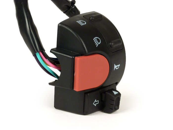 Gruppo interruttore sinistro -TNT- Yamaha Aerox (YQ50/L, 2 tempi) (2003-2012), MBK Nitro (YQ50/L, 2 tempi) (2003-2012) - Nero