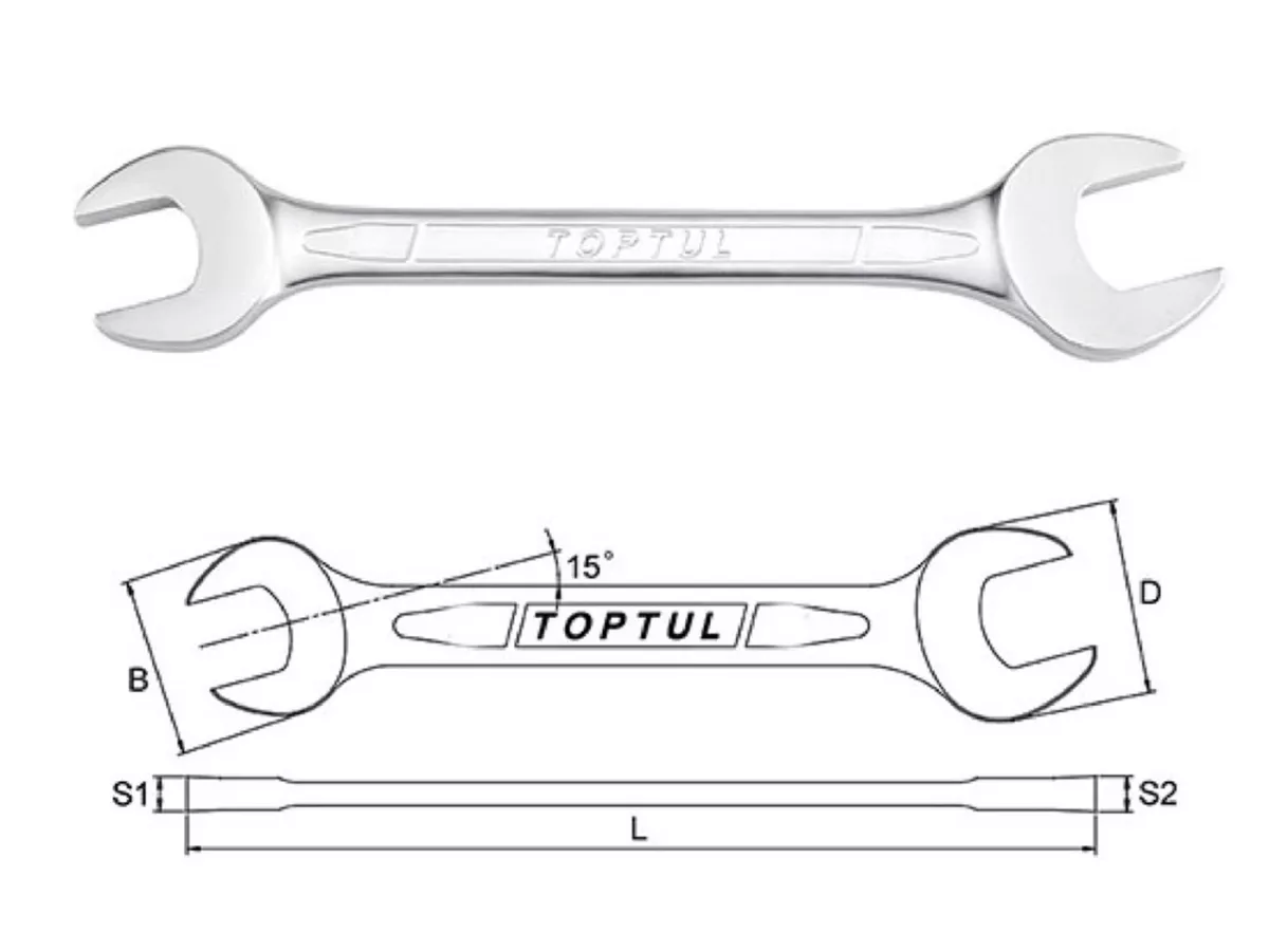 Llave - Llave fija doble -TOPTUL Hi-Performance- 13 + 17